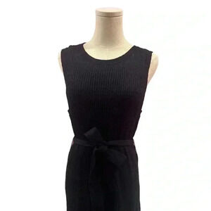 Rachel Zoe Knit Midi Black Side Slits Tie Belt NWOT Size Medium